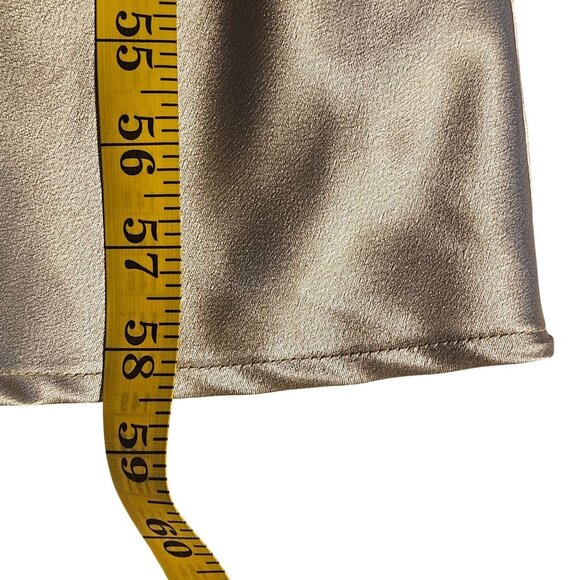 Birdy Grey One Shoulder Satin Maxi Dress Champagne 3X Formal Wedding Trendy Luxe - Picture 15 of 16